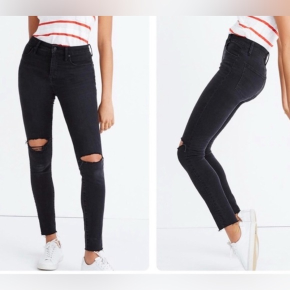 Madewell Denim - Madewell Distressed Curvy High-Rise Skinny Jeans